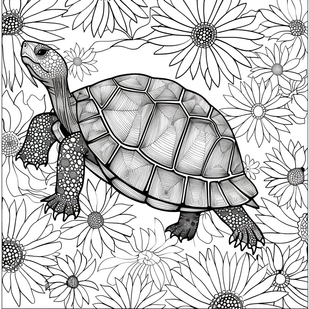 99+ tranh tô màu con rùa siêu cute dành cho bé yêu 7