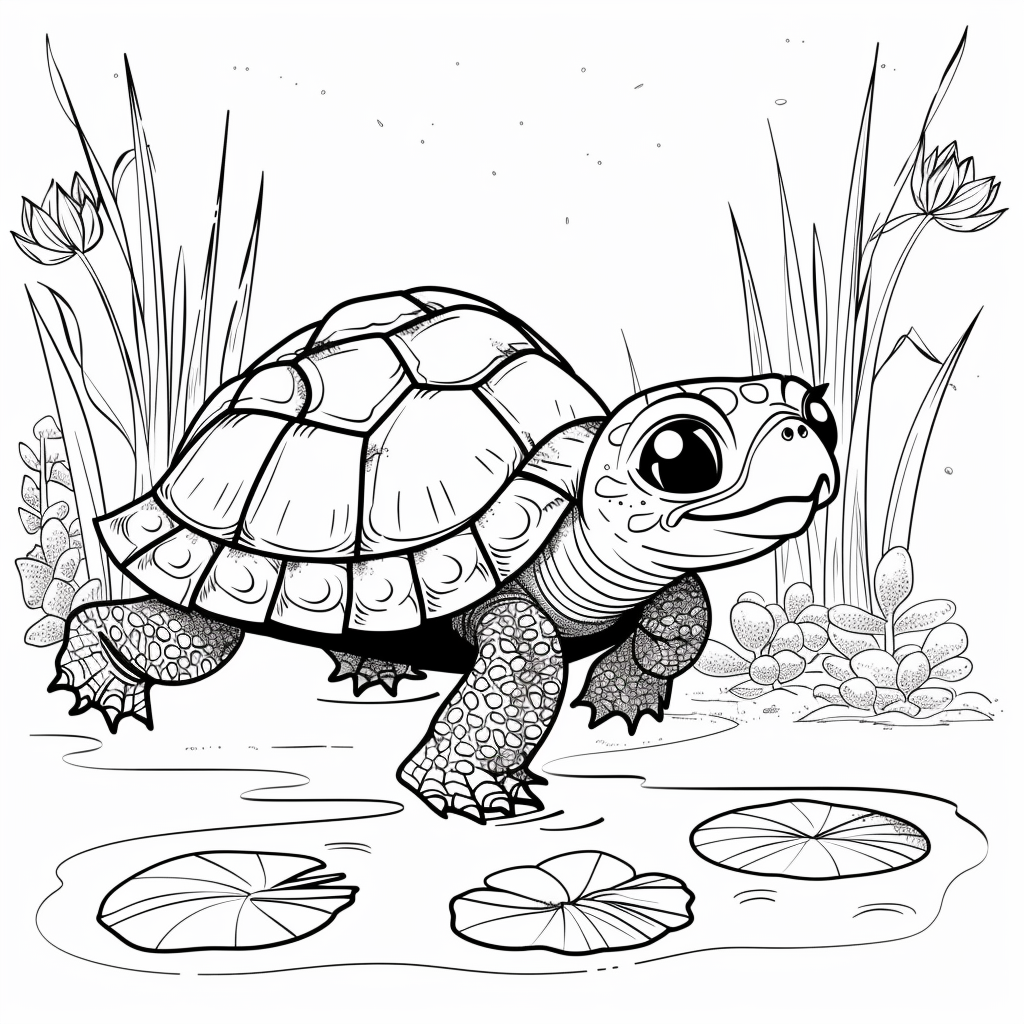 99+ tranh tô màu con rùa siêu cute dành cho bé yêu 12