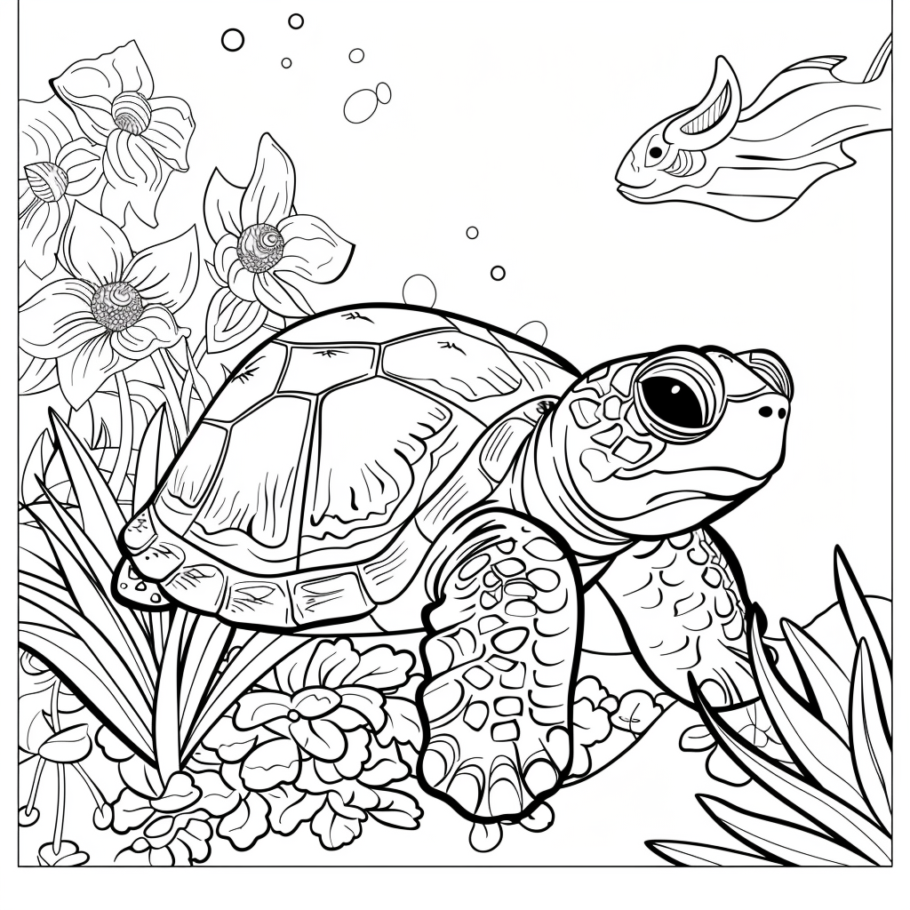 99+ tranh tô màu con rùa siêu cute dành cho bé yêu 14