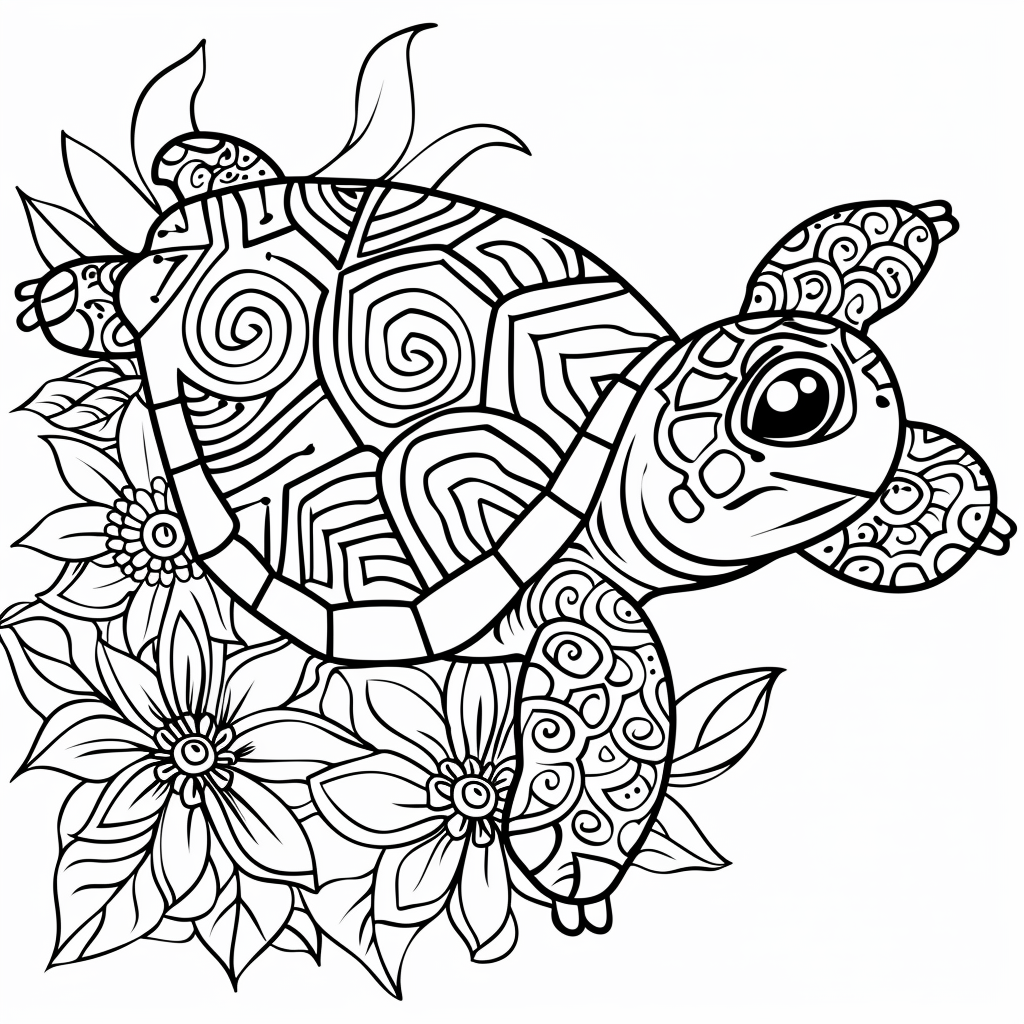 99+ tranh tô màu con rùa siêu cute dành cho bé yêu 15