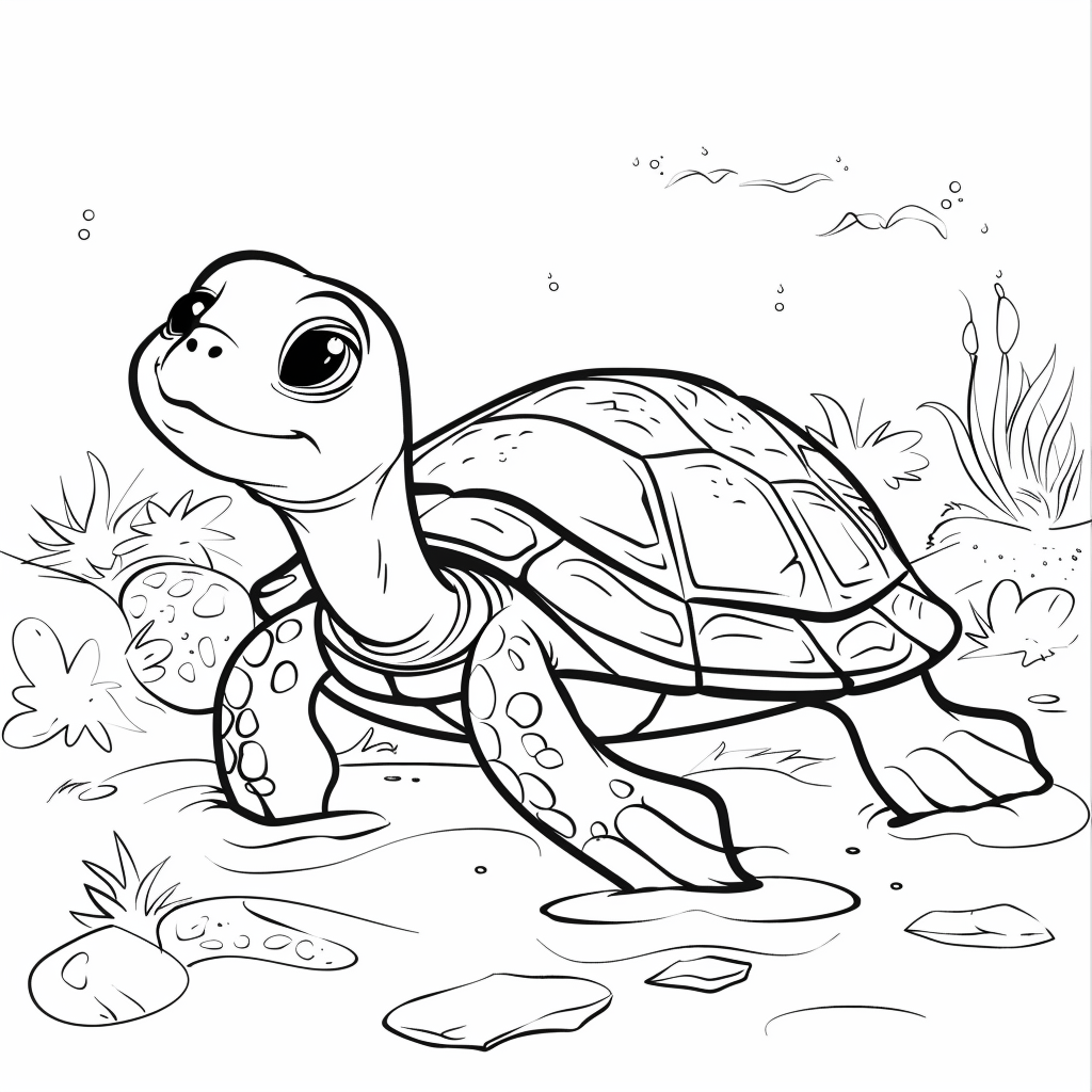 99+ tranh tô màu con rùa siêu cute dành cho bé yêu 16