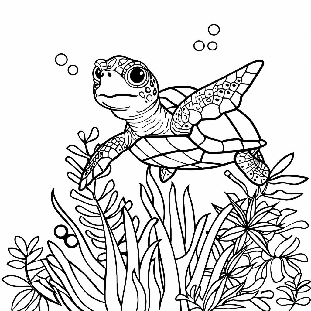 99+ tranh tô màu con rùa siêu cute dành cho bé yêu 17