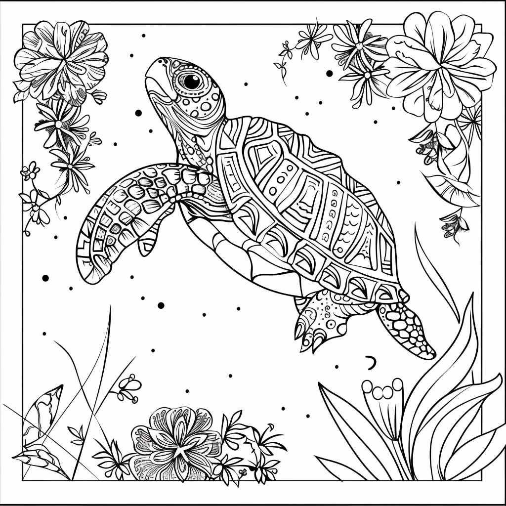 99+ tranh tô màu con rùa siêu cute dành cho bé yêu 18