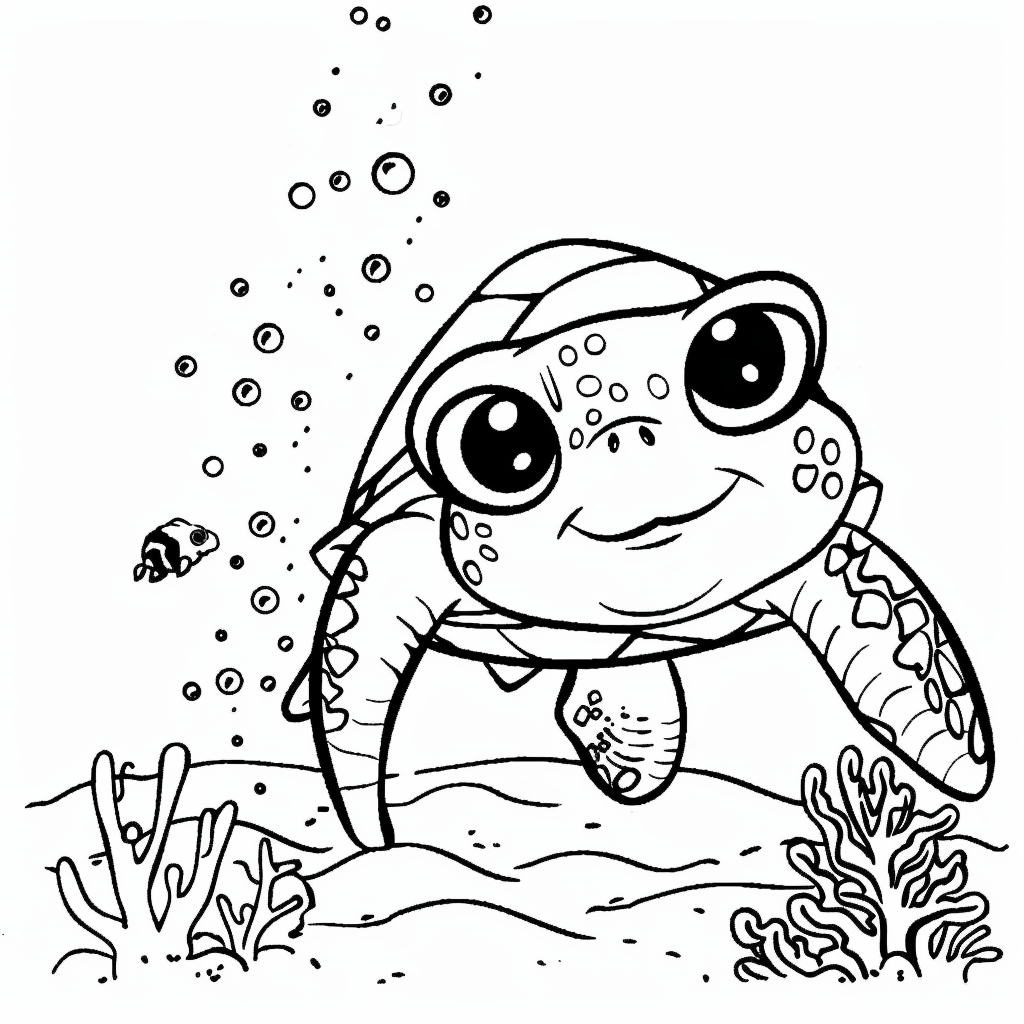 99+ tranh tô màu con rùa siêu cute dành cho bé yêu 24
