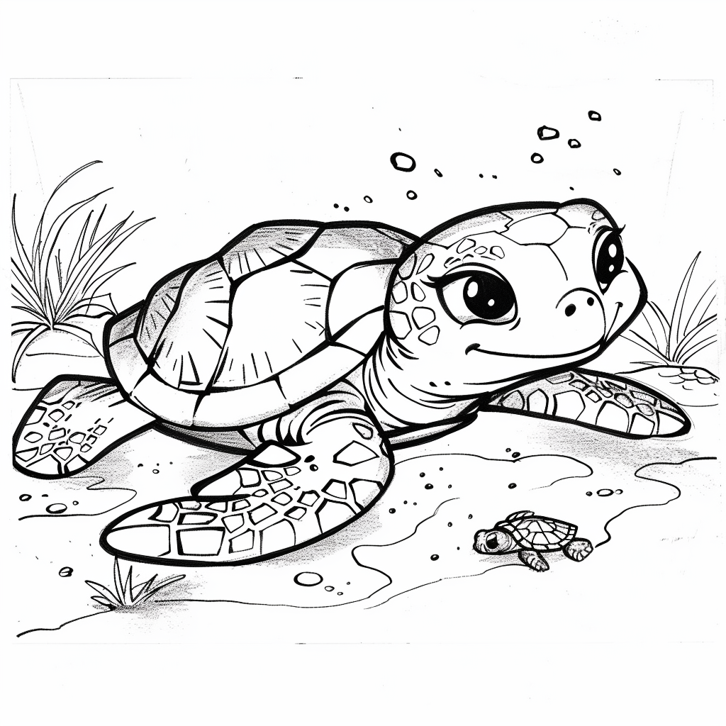 99+ tranh tô màu con rùa siêu cute dành cho bé yêu 27