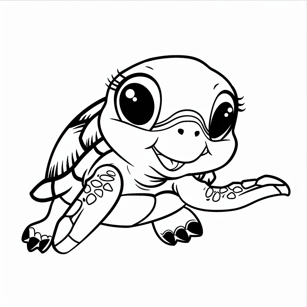 99+ tranh tô màu con rùa siêu cute dành cho bé yêu 32