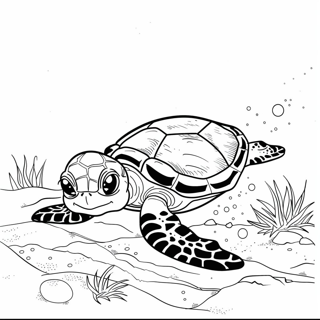 99+ tranh tô màu con rùa siêu cute dành cho bé yêu 33