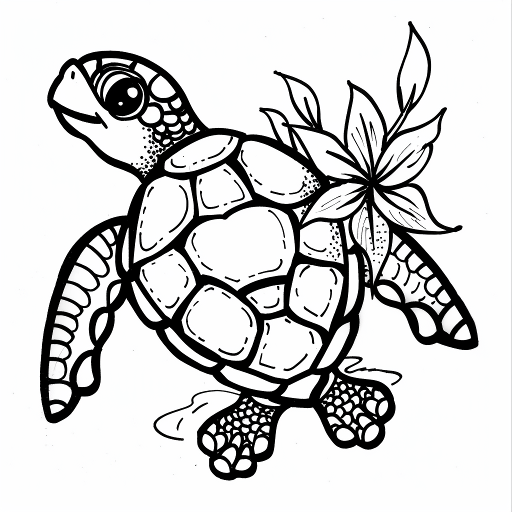99+ tranh tô màu con rùa siêu cute dành cho bé yêu 34