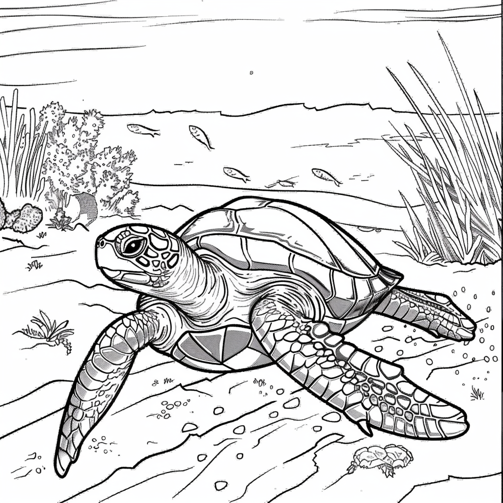 99+ tranh tô màu con rùa siêu cute dành cho bé yêu 37
