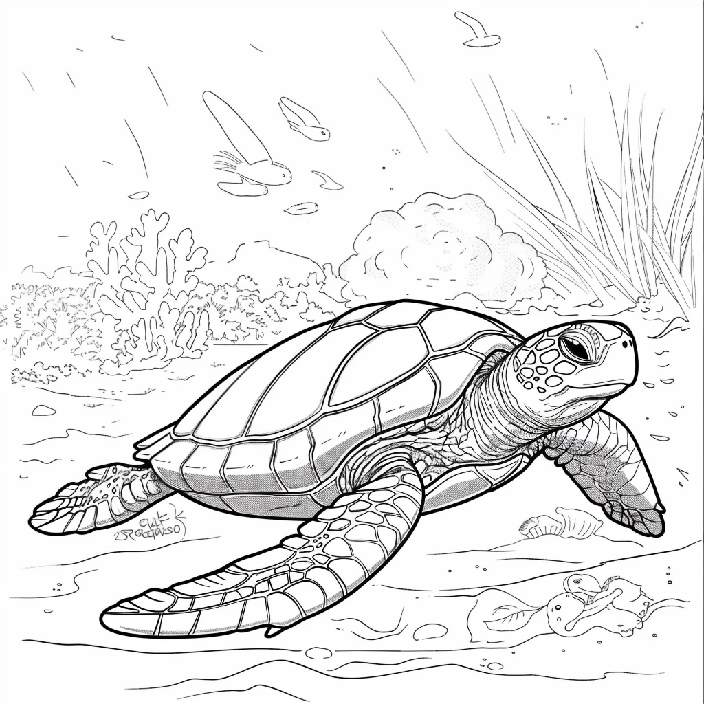 99+ tranh tô màu con rùa siêu cute dành cho bé yêu 39
