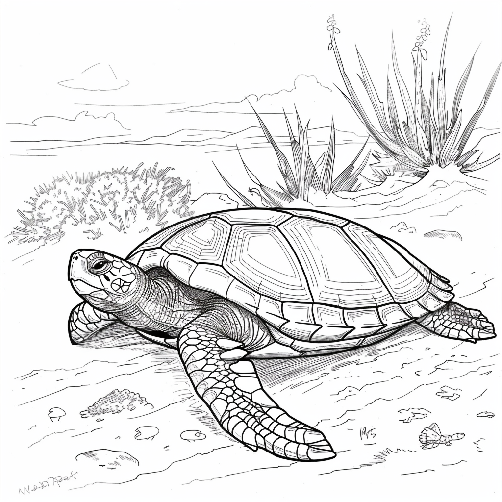 99+ tranh tô màu con rùa siêu cute dành cho bé yêu 42
