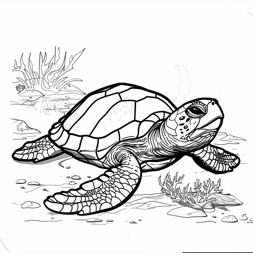 99+ tranh tô màu con rùa siêu cute dành cho bé yêu 43