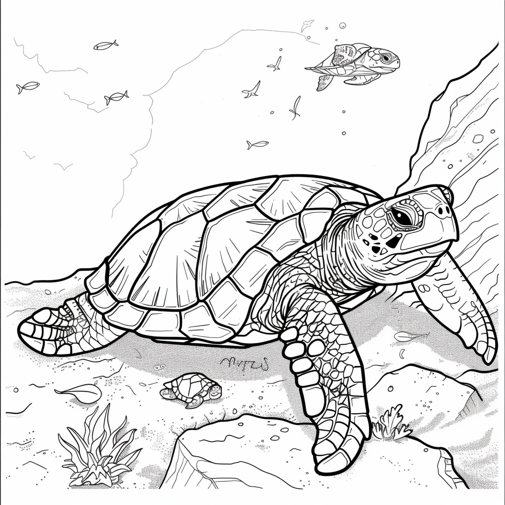 99+ tranh tô màu con rùa siêu cute dành cho bé yêu 44