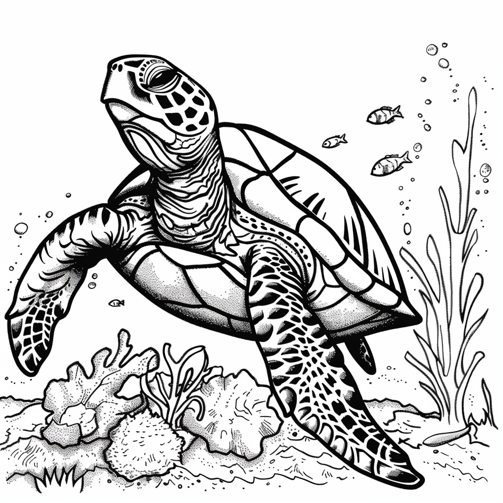 99+ tranh tô màu con rùa siêu cute dành cho bé yêu 45