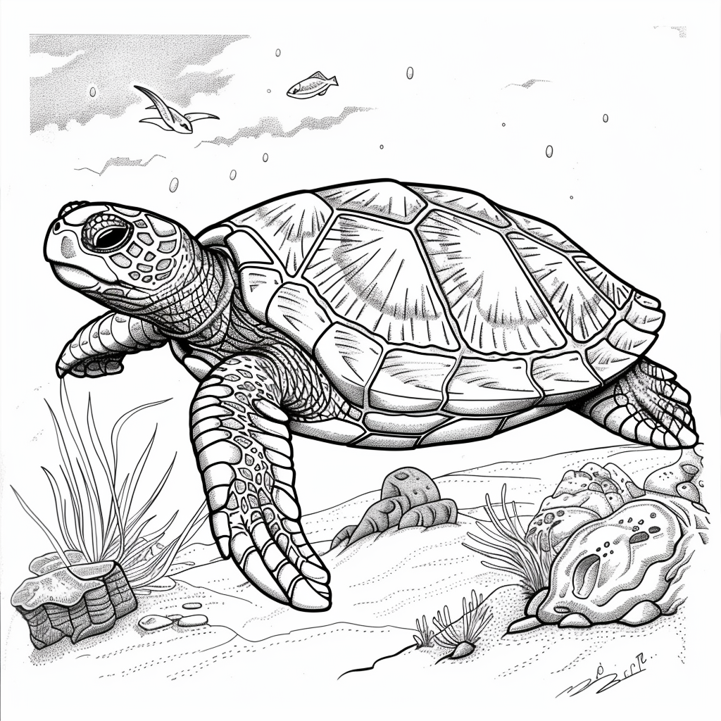 99+ tranh tô màu con rùa siêu cute dành cho bé yêu 49