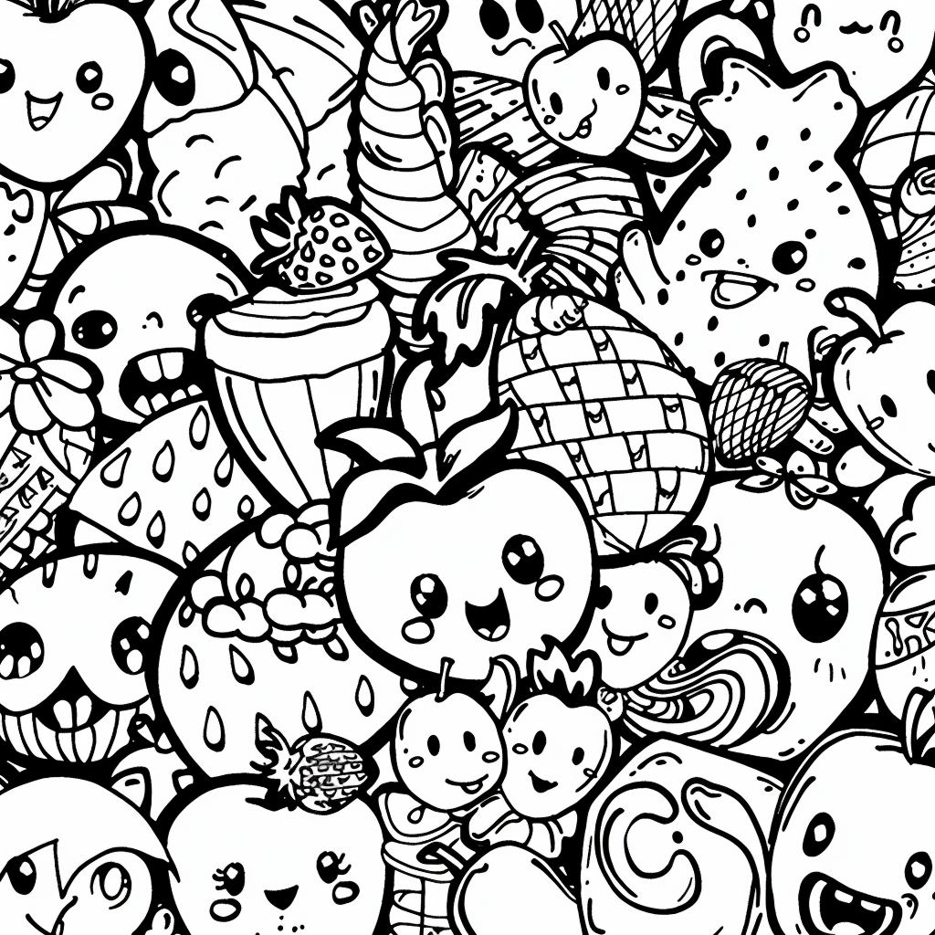 99+ tranh tô màu Doodle siêu cute dành cho các bé 15