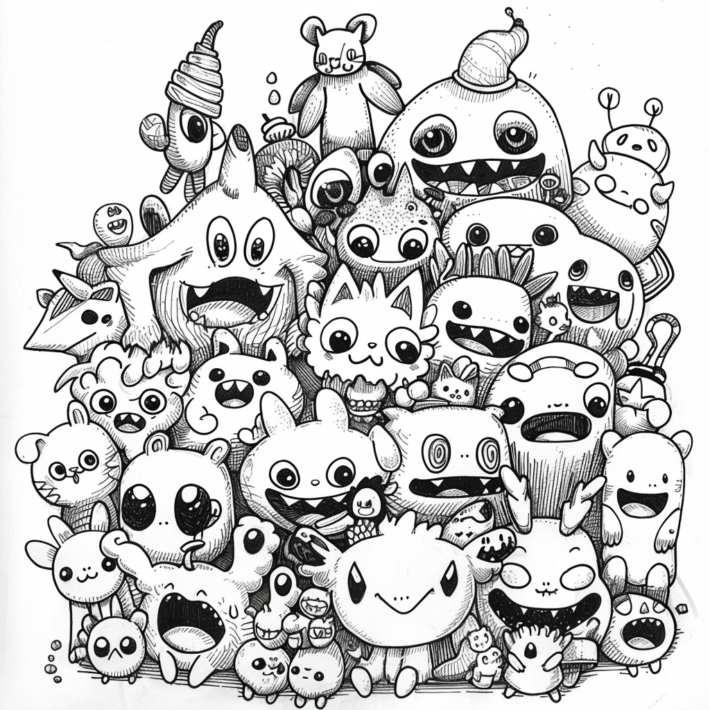 99+ tranh tô màu Doodle siêu cute dành cho các bé 24