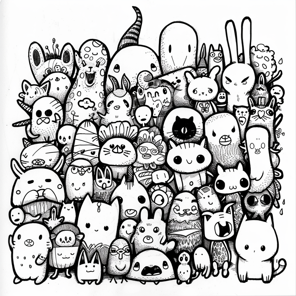 99+ tranh tô màu Doodle siêu cute dành cho các bé 36