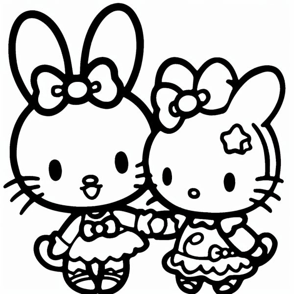 Bộ tranh tô màu Sanrio siêu đáng yêu và dễ thương cho bé 2