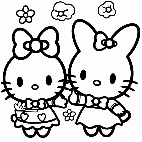 Bộ tranh tô màu Sanrio siêu đáng yêu và dễ thương cho bé 5