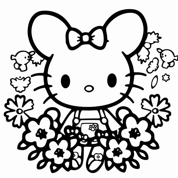 Bộ tranh tô màu Sanrio siêu đáng yêu và dễ thương cho bé 6