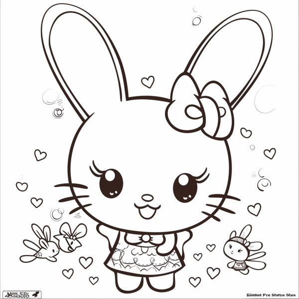 Bộ tranh tô màu Sanrio siêu đáng yêu và dễ thương cho bé 9