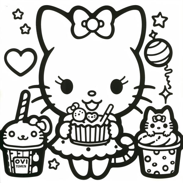 Bộ tranh tô màu Sanrio siêu đáng yêu và dễ thương cho bé 12