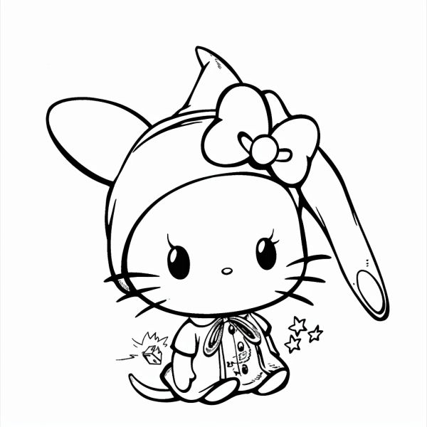 Bộ tranh tô màu Sanrio siêu đáng yêu và dễ thương cho bé 16