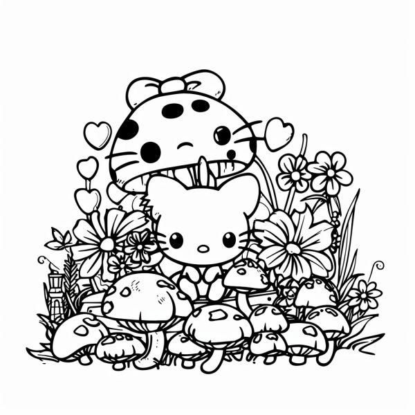 Bộ tranh tô màu Sanrio siêu đáng yêu và dễ thương cho bé 24