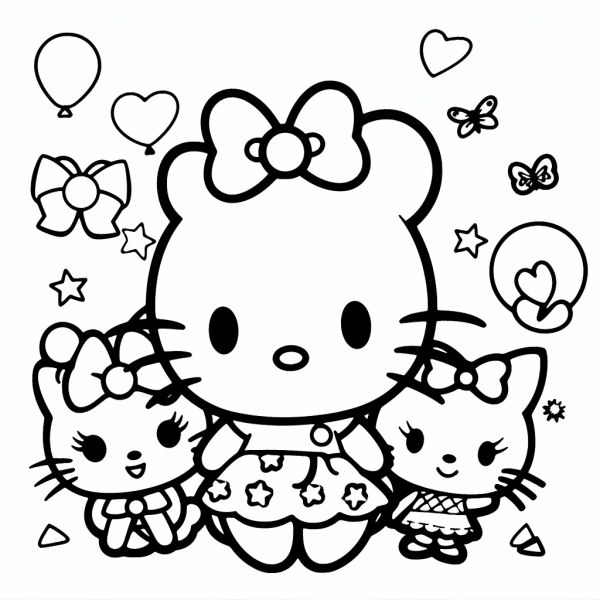 Bộ tranh tô màu Sanrio siêu đáng yêu và dễ thương cho bé 25