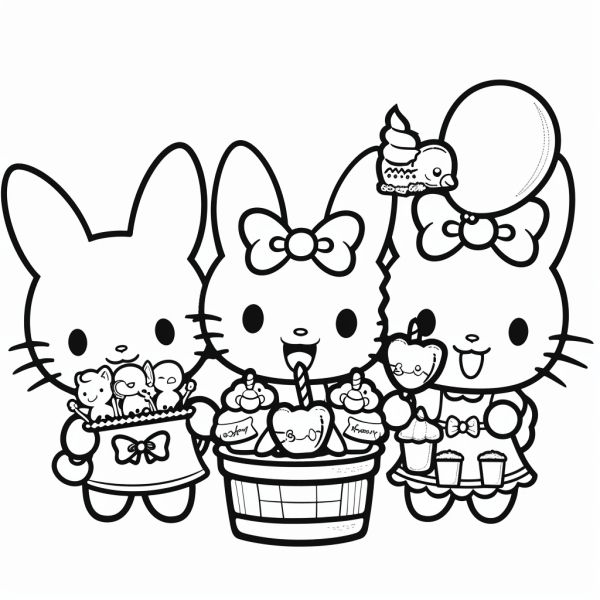 Bộ tranh tô màu Sanrio siêu đáng yêu và dễ thương cho bé 27