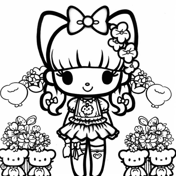 Bộ tranh tô màu Sanrio siêu đáng yêu và dễ thương cho bé 29