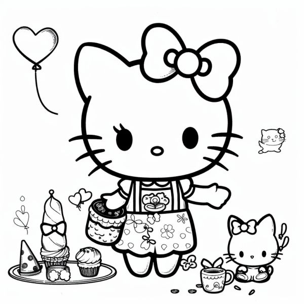 Bộ tranh tô màu Sanrio siêu đáng yêu và dễ thương cho bé 30