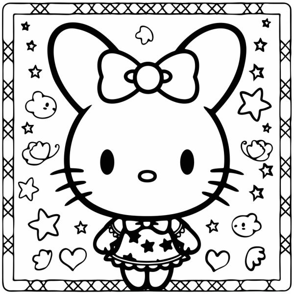 Bộ tranh tô màu Sanrio siêu đáng yêu và dễ thương cho bé 34