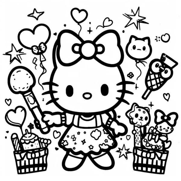 Bộ tranh tô màu Sanrio siêu đáng yêu và dễ thương cho bé 38