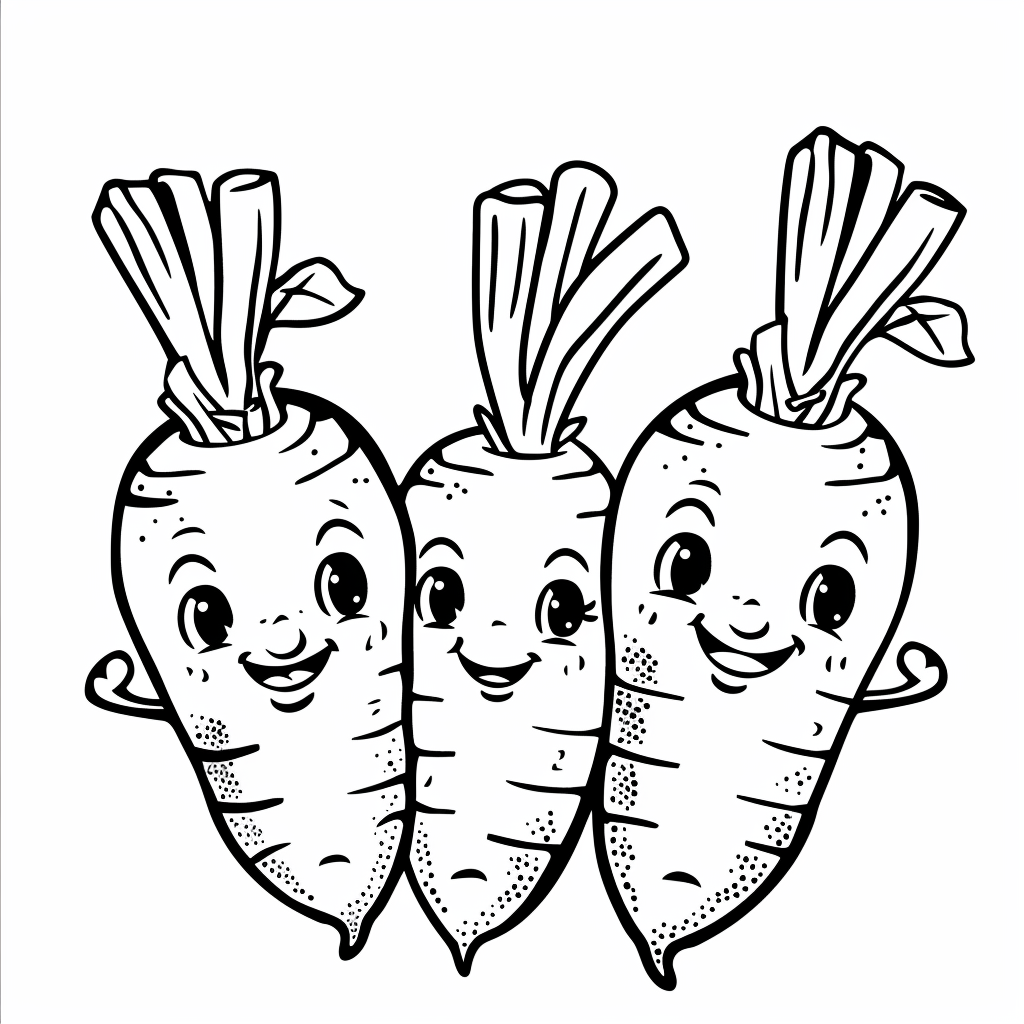 Bộ tranh tô màu củ cà rốt siêu cute dành cho bé 33