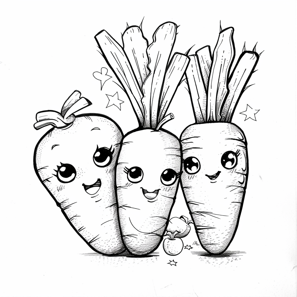 Bộ tranh tô màu củ cà rốt siêu cute dành cho bé 37