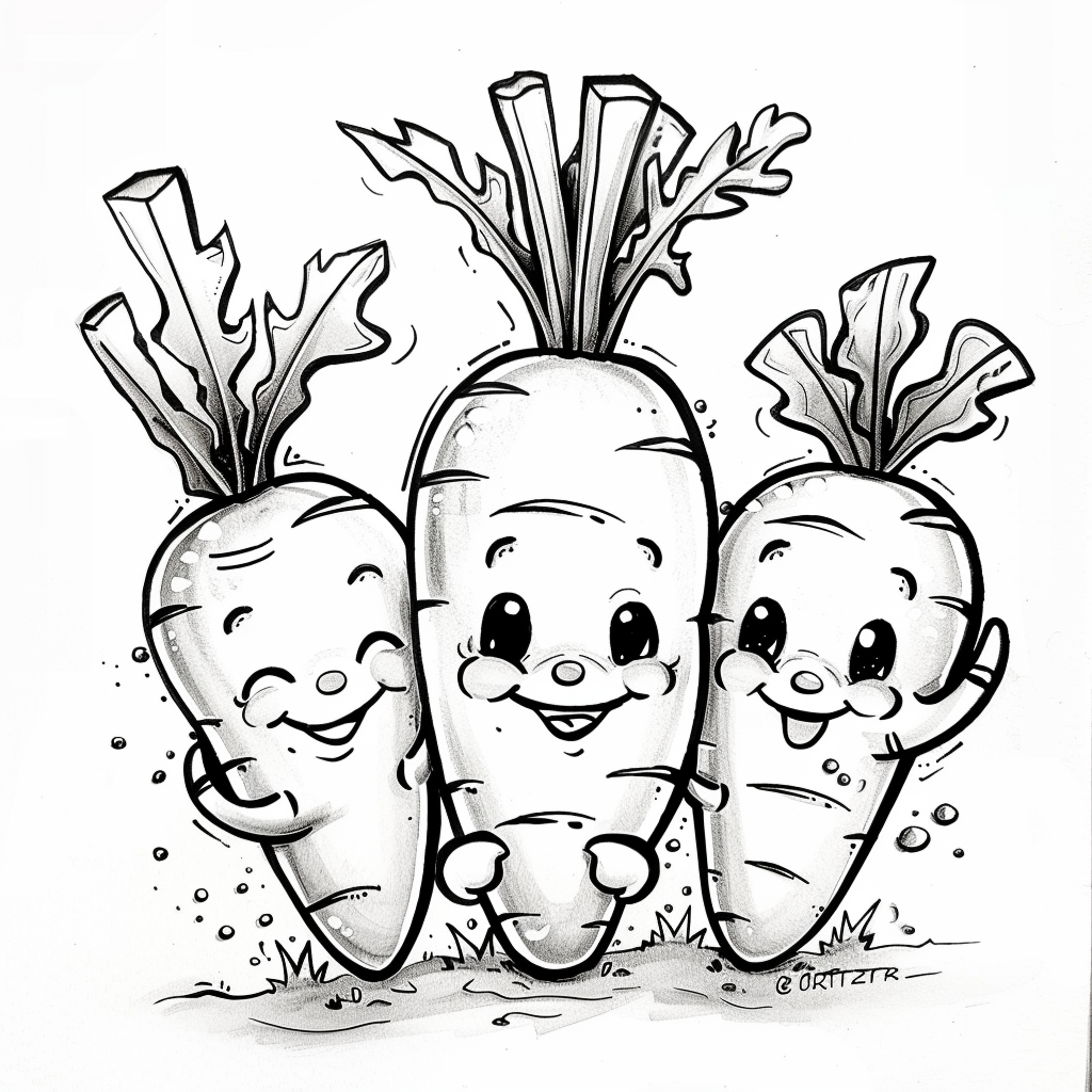 Bộ tranh tô màu củ cà rốt siêu cute dành cho bé 38