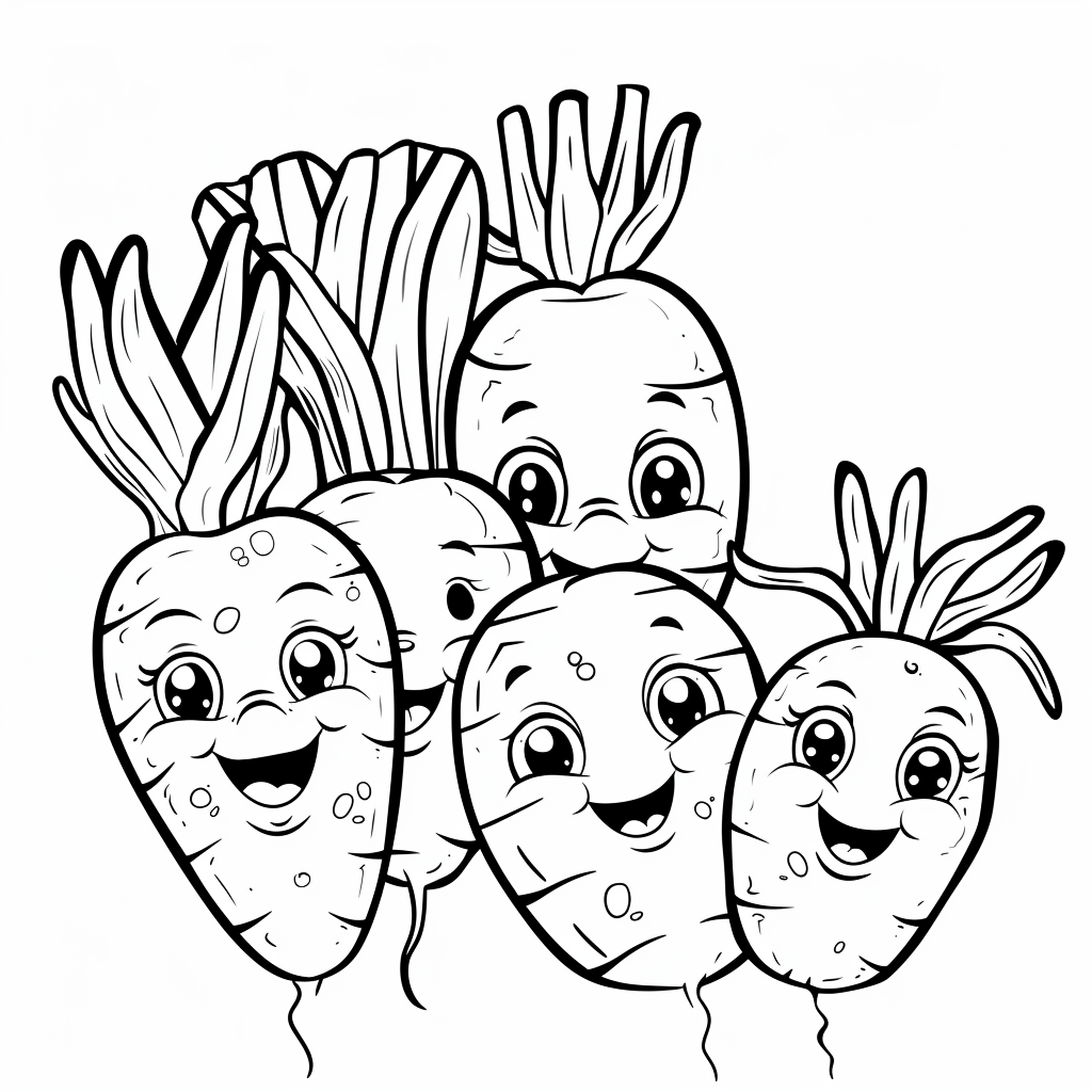 Bộ tranh tô màu củ cà rốt siêu cute dành cho bé 53