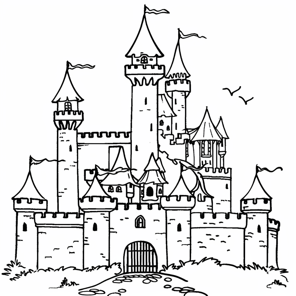 Bộ tranh tô màu lâu đài siêu khổng lồ và đẹp cho bé 32