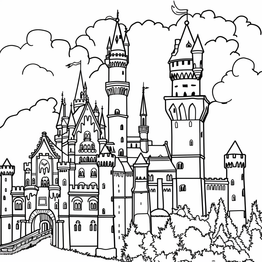 Bộ tranh tô màu lâu đài siêu khổng lồ và đẹp cho bé 13
