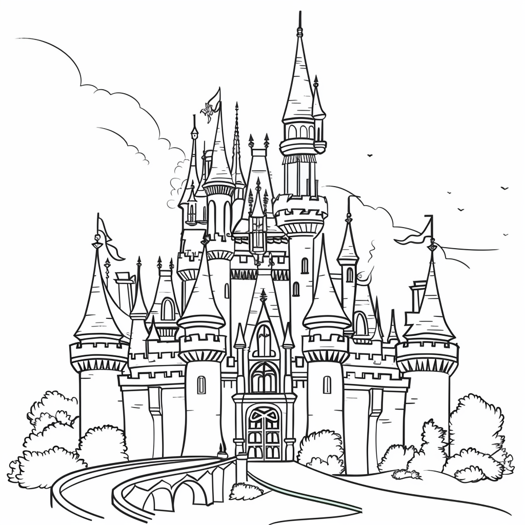 Bộ tranh tô màu lâu đài siêu khổng lồ và đẹp cho bé 11