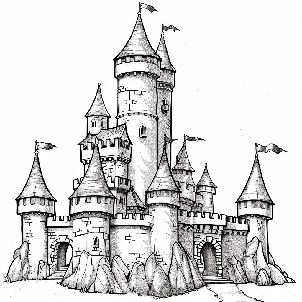 Bộ tranh tô màu lâu đài siêu khổng lồ và đẹp cho bé 8