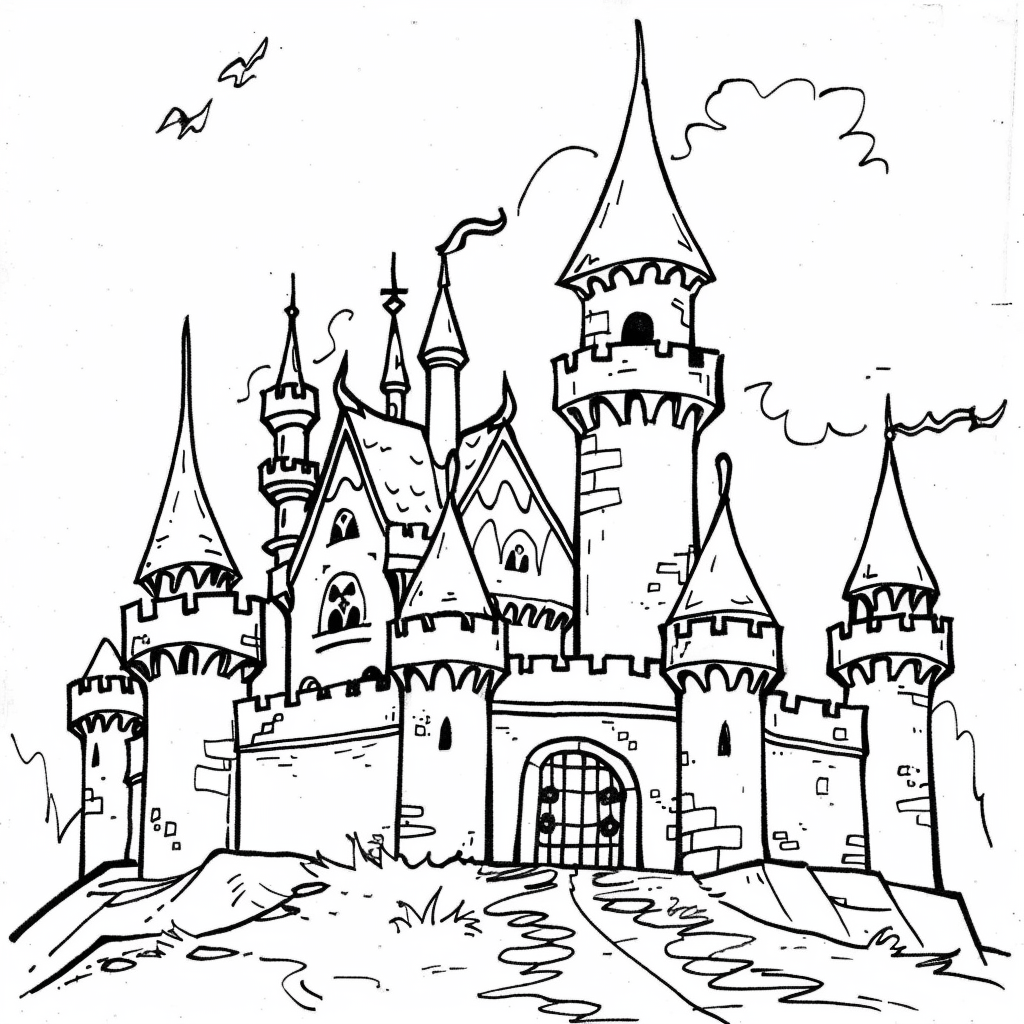 Bộ tranh tô màu lâu đài siêu khổng lồ và đẹp cho bé 3