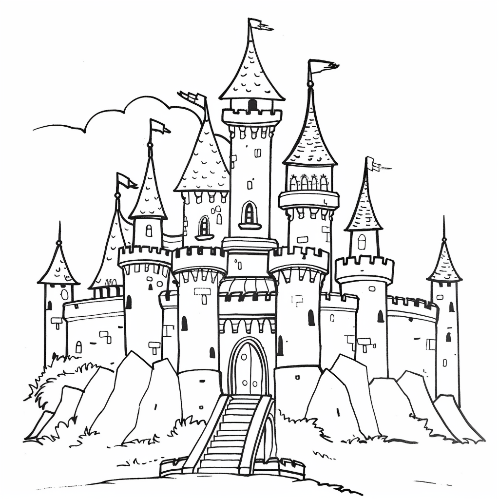 Bộ tranh tô màu lâu đài siêu khổng lồ và đẹp cho bé 1
