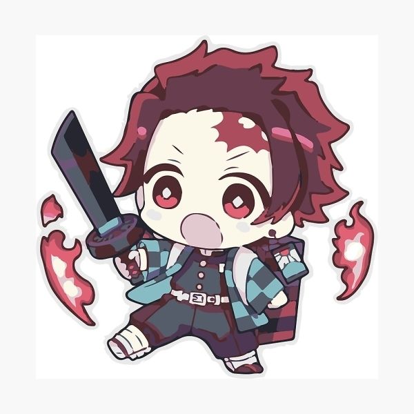 Ảnh Kimetsu Yaiba chibi của Nezuko với đôi mắt ngây thơ