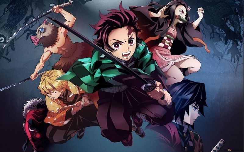 Ảnh Kimetsu Yaiba chibi của Daki trong bộ đồ yêu ma quyến rũ