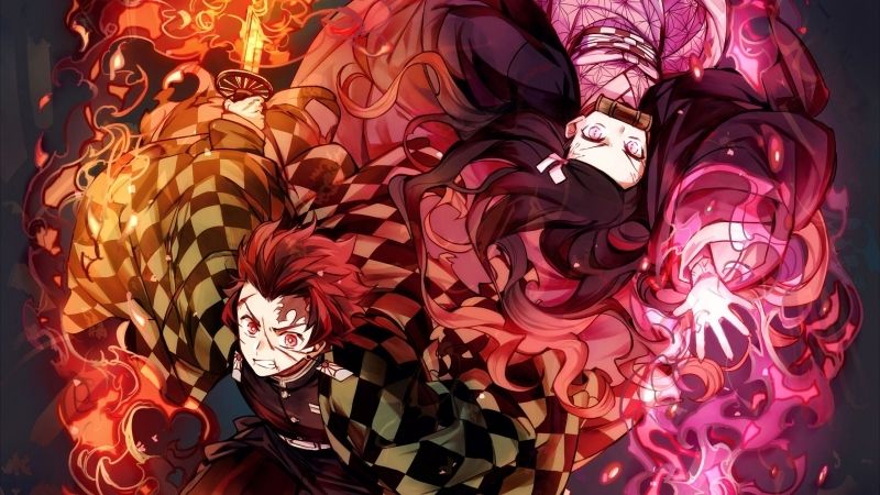 Ảnh Kimetsu Yaiba chibi của Tamayo và Yushiro đang nghiên cứu