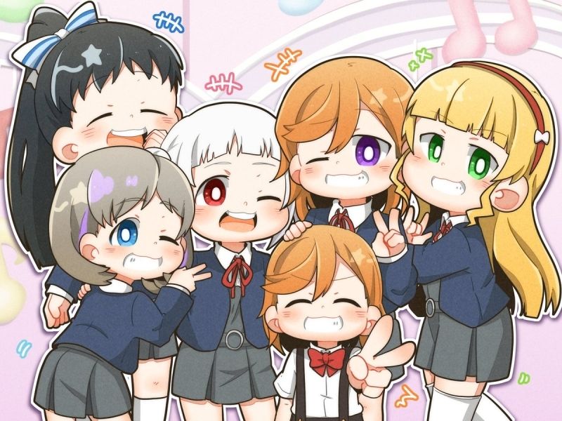 Ảnh chibi anime với khuôn mặt tươi cười