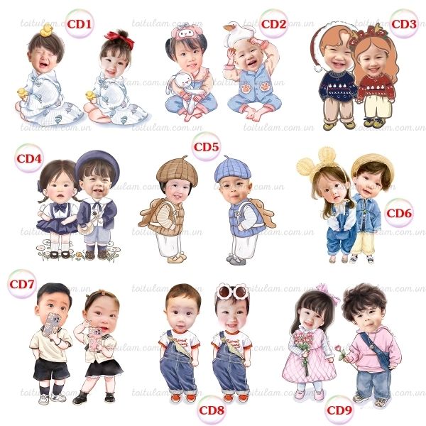 Ảnh chibi ghép mặt cho cặp đôi dễ thương